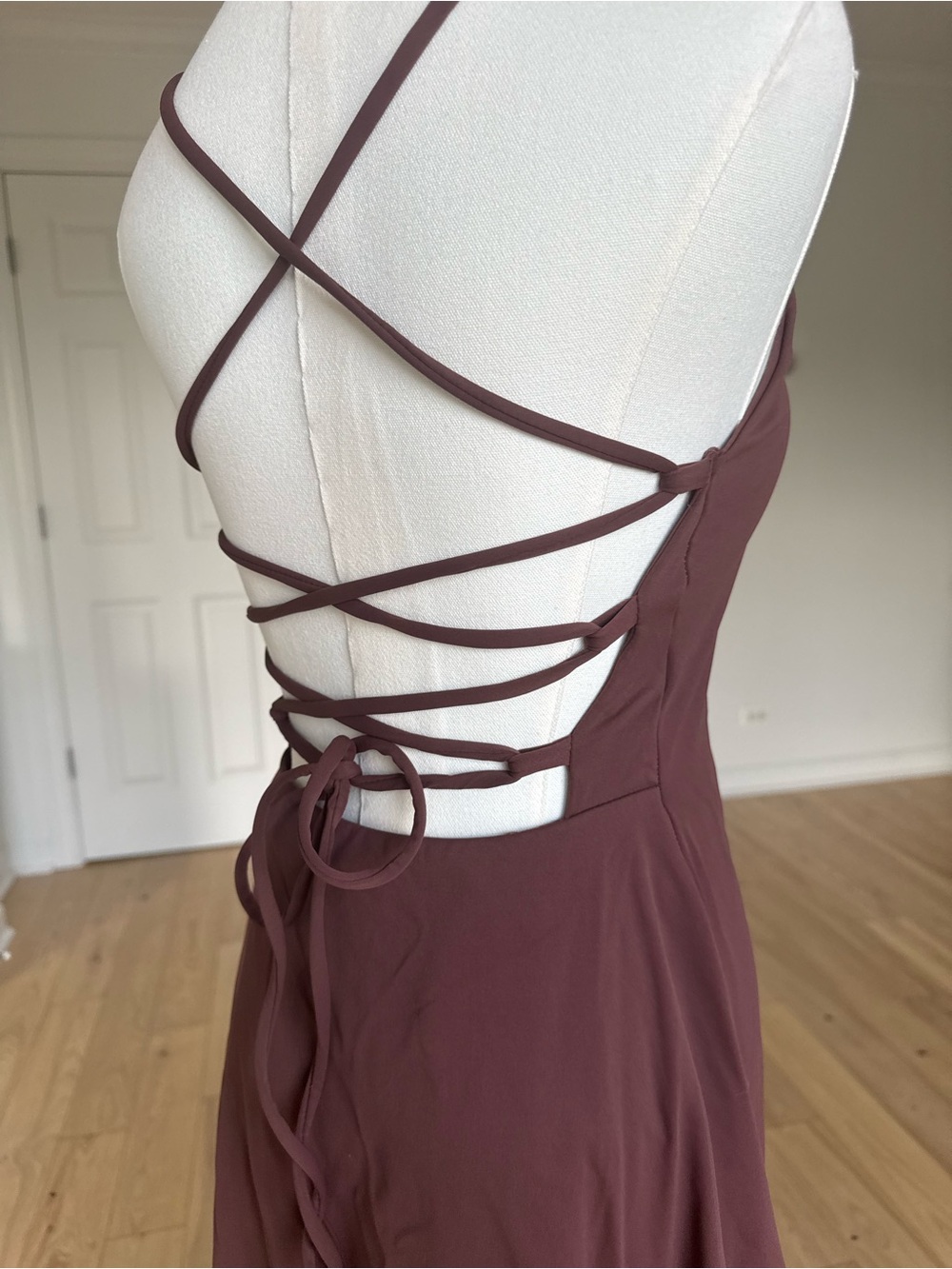 Strappy Back Women's Dress in brown